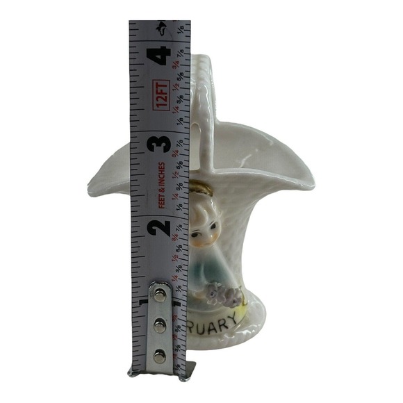 February Birthday Angel Adriane Basket Figure Purple Rhinestones DAMAGE READ VTG - Picture 8 of 12